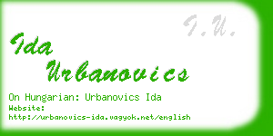 ida urbanovics business card